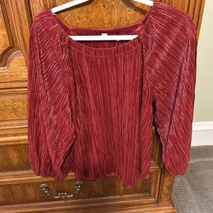 Chico’s Metallic Crinkle Blouse NWT Chico’s sz 3 / XL